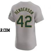 Dave Henderson Men's Oakland Athletics Gray Elite Road Jersey