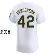 Dave Henderson Men's Oakland Athletics White Elite Home Jersey