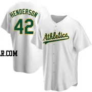 Dave Henderson Men's Oakland Athletics White Replica Home Jersey