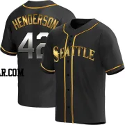 Dave Henderson Men's Seattle Mariners Black Golden Replica Alternate Jersey