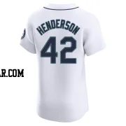 Dave Henderson Men's Seattle Mariners White Elite Home Jersey