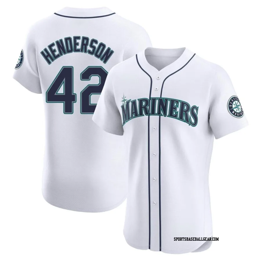 Dave Henderson Men's Seattle Mariners White Elite Home Jersey