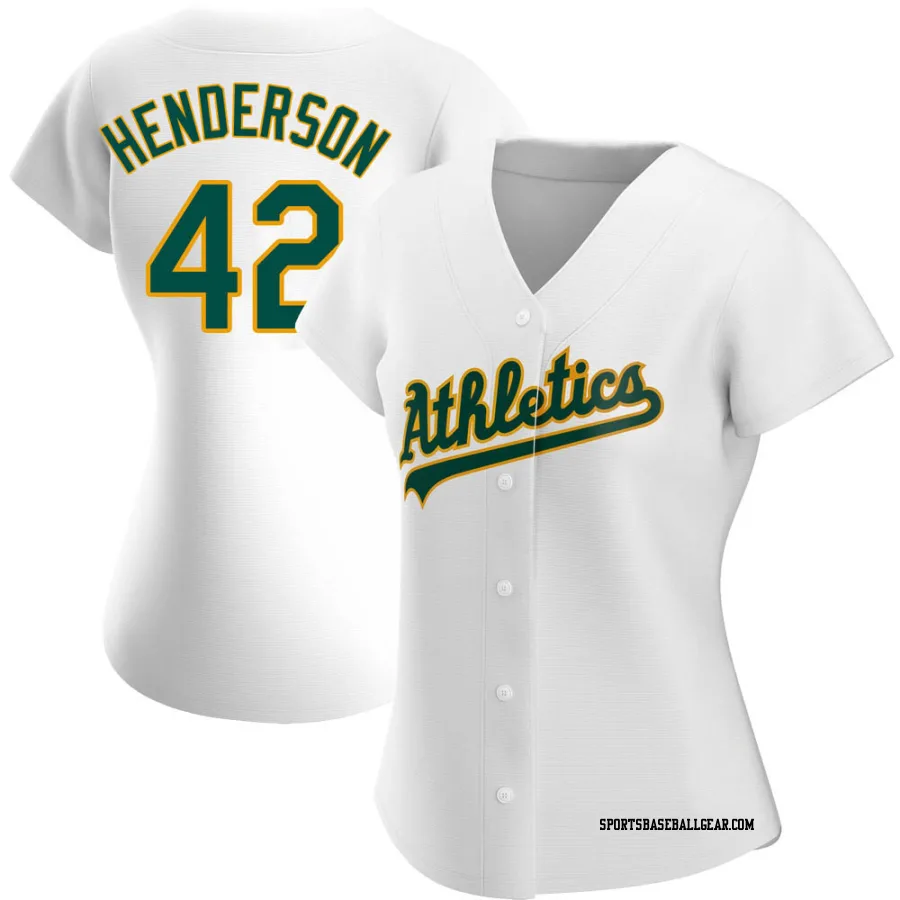 Dave Henderson Women's Oakland Athletics White Replica Home Jersey