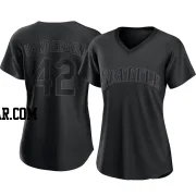 Dave Henderson Women's Seattle Mariners Black Authentic Pitch Fashion Jersey