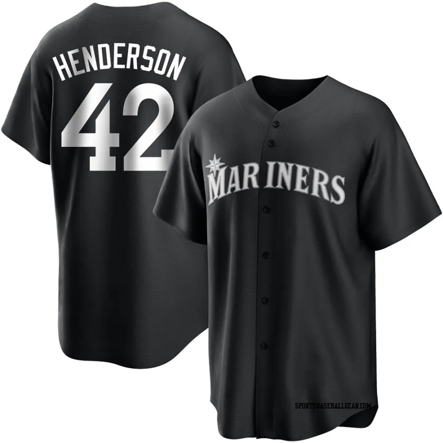 Dave Henderson Youth Seattle Mariners Black/White Replica Jersey