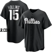 Dave Hollins Men's Philadelphia Phillies Black/White Replica Jersey