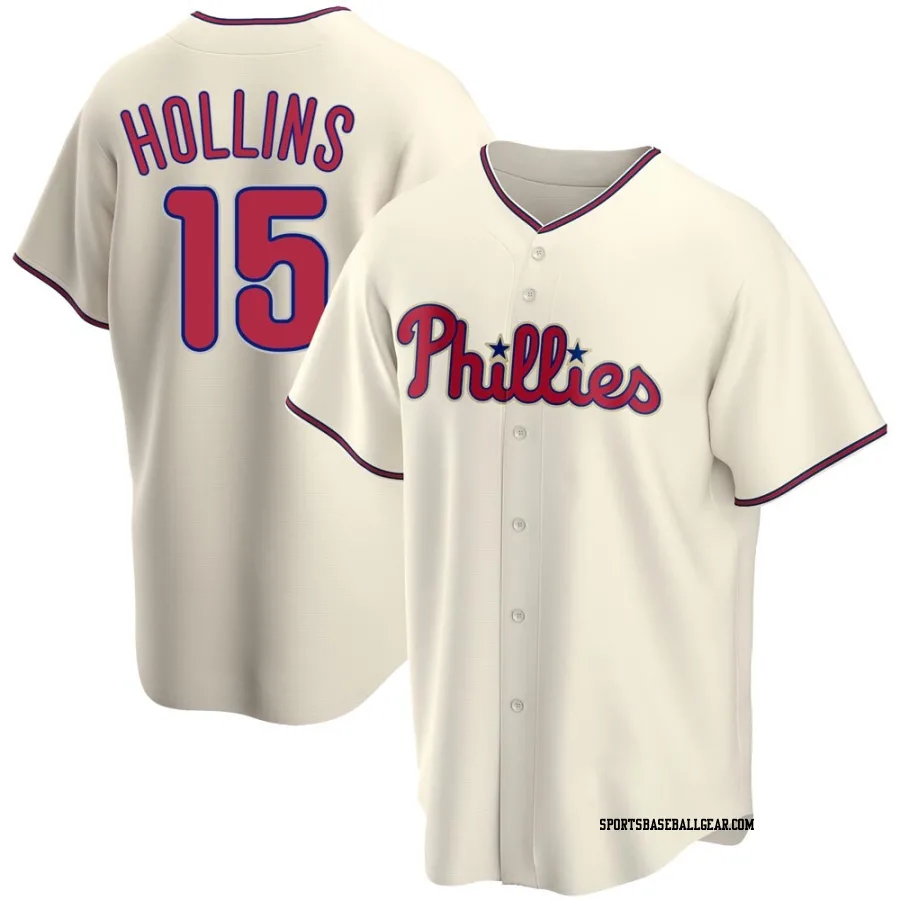 Dave Hollins Men's Philadelphia Phillies Cream Replica Alternate Jersey