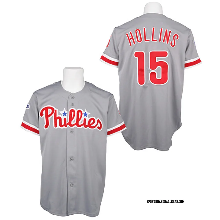 Dave Hollins Men's Philadelphia Phillies Grey Authentic Throwback Jersey