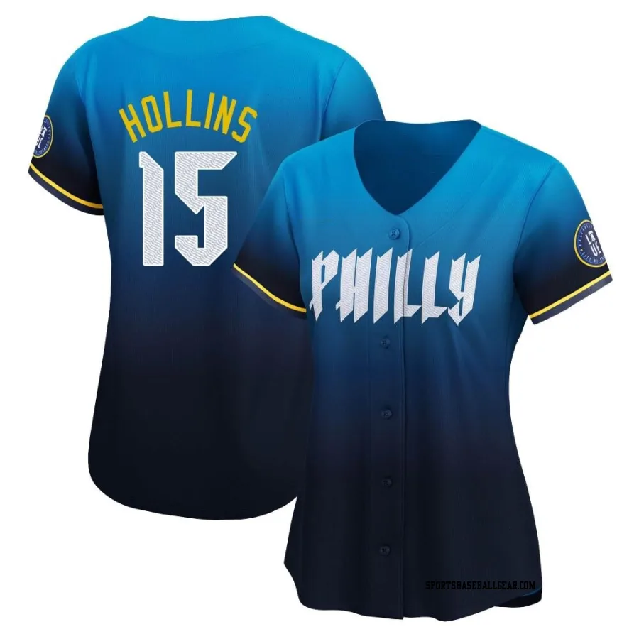 Dave Hollins Women's Philadelphia Phillies Blue Limited 2024 City Connect Jersey