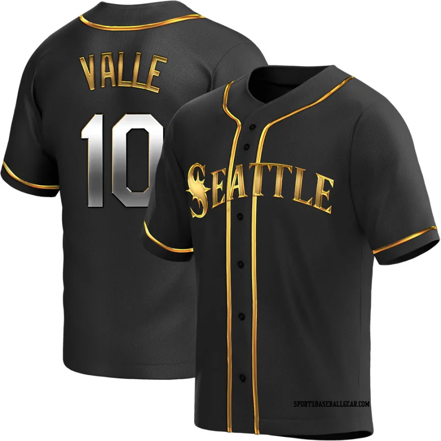 Dave Valle Men's Seattle Mariners Black Golden Replica Alternate Jersey