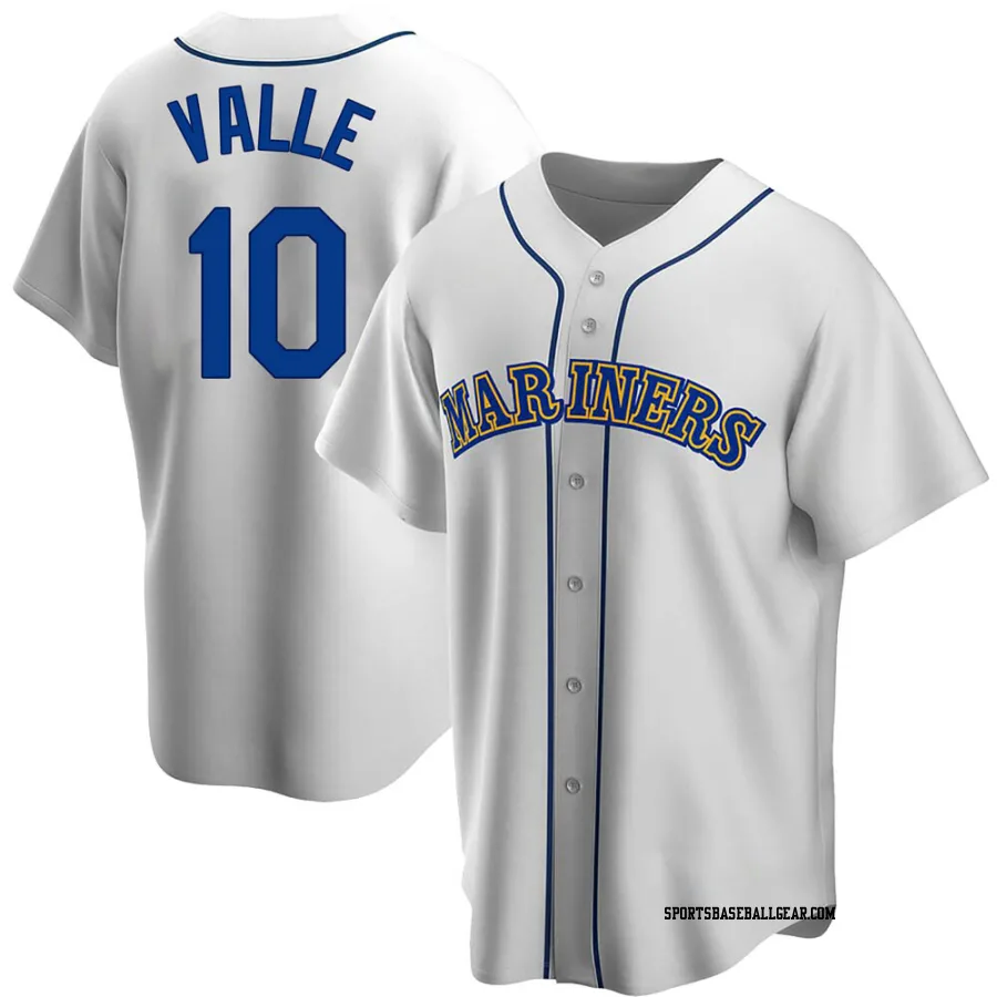 Dave Valle Men's Seattle Mariners White Replica Home Cooperstown Collection Jersey