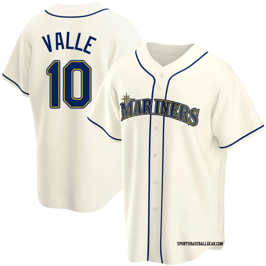 Dave Valle Youth Seattle Mariners Cream Replica Alternate Jersey