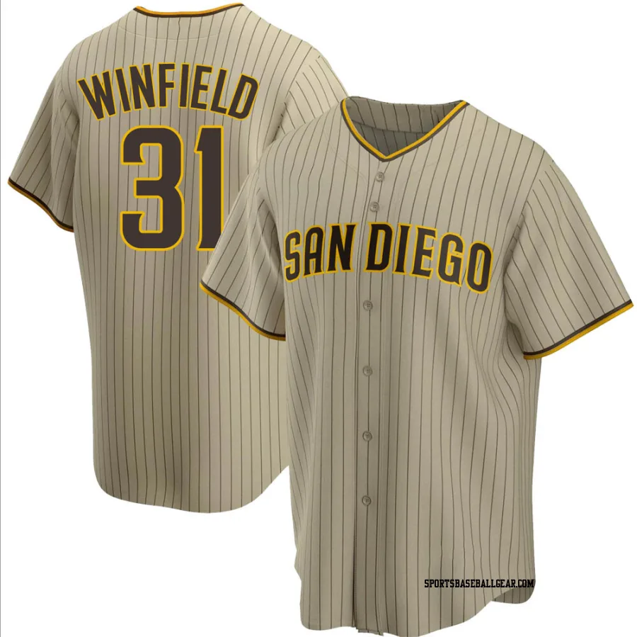 Dave Winfield Men's San Diego Padres Sand/Brown Replica Alternate Jersey