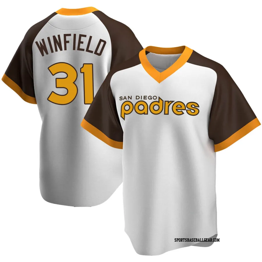 Dave Winfield Men's San Diego Padres White Replica Home Cooperstown Collection Jersey