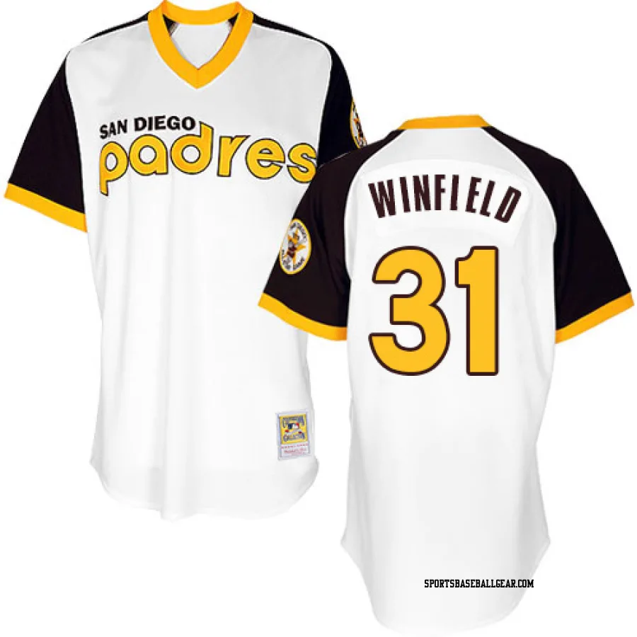 Dave Winfield Men's San Diego Padres White Replica Throwback Jersey