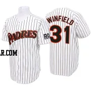 Dave Winfield Men's San Diego Padres White/Blue Authentic Strip Throwback Jersey