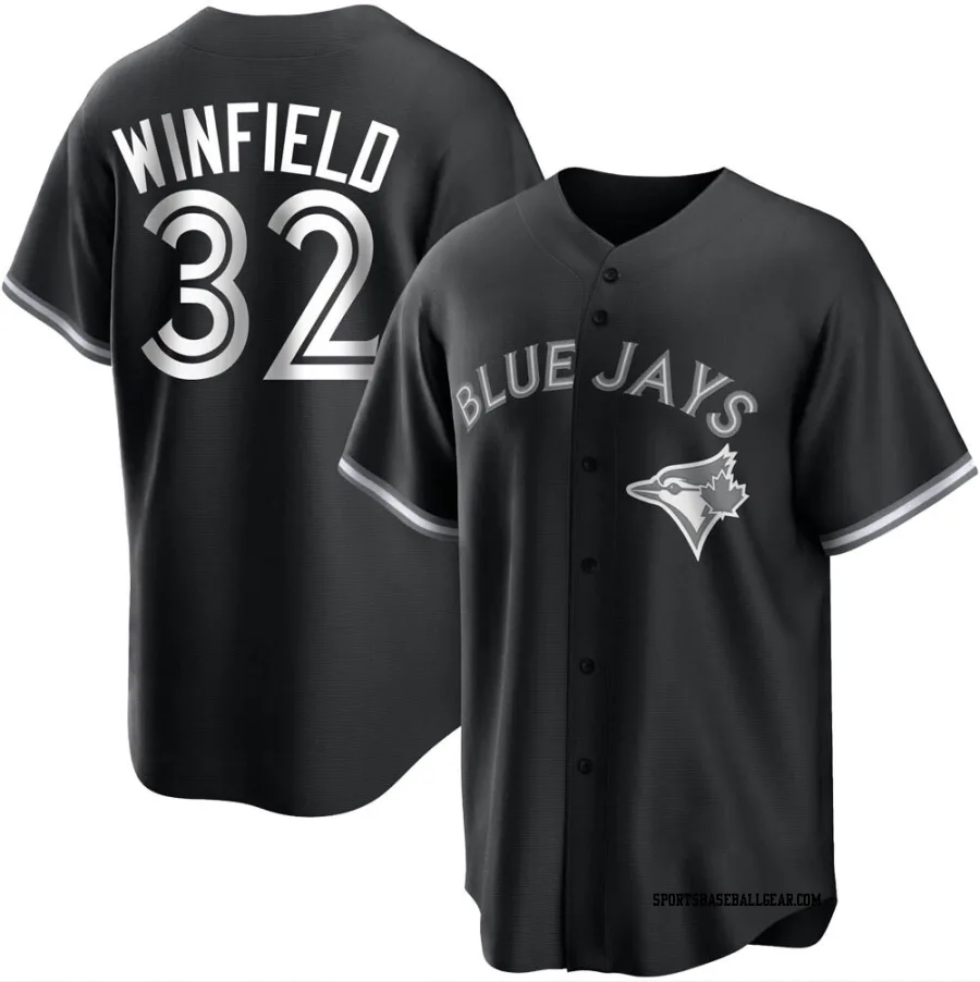 Dave Winfield Men's Toronto Blue Jays Black/White Replica Jersey