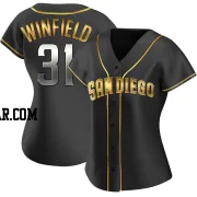 Dave Winfield Women's San Diego Padres Black Golden Replica Alternate Jersey