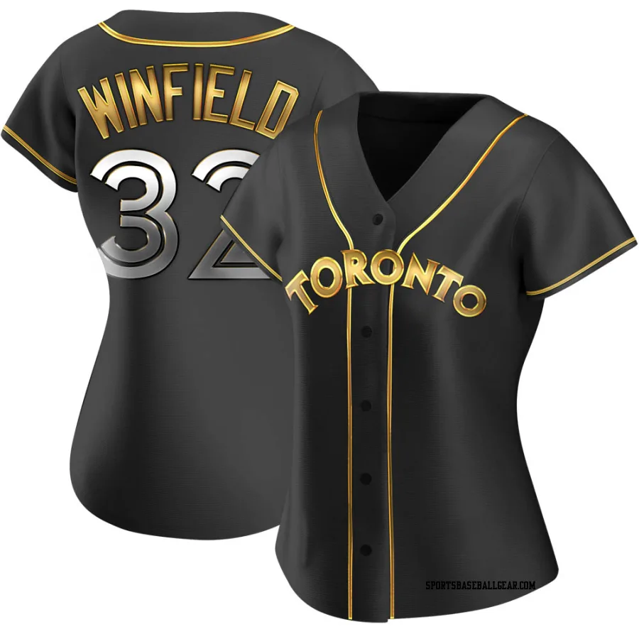 Dave Winfield Women's Toronto Blue Jays Black Golden Replica Alternate Jersey