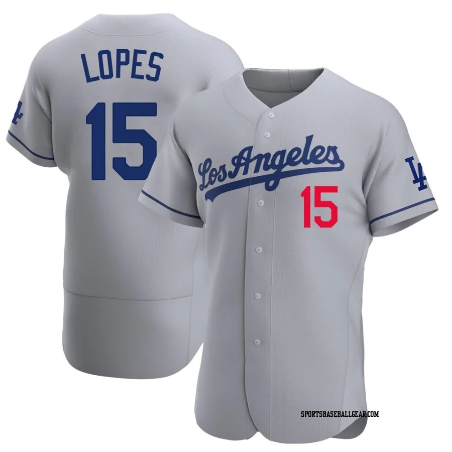 Davey Lopes Men's Los Angeles Dodgers Gray Authentic Away Jersey