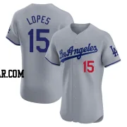 Davey Lopes Men's Los Angeles Dodgers Gray Elite Road Jersey