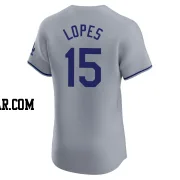 Davey Lopes Men's Los Angeles Dodgers Gray Elite Road Jersey