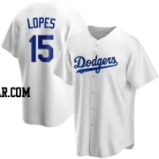 Davey Lopes Men's Los Angeles Dodgers White Replica Home Jersey