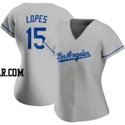 Davey Lopes Women's Los Angeles Dodgers Gray Authentic Road Jersey