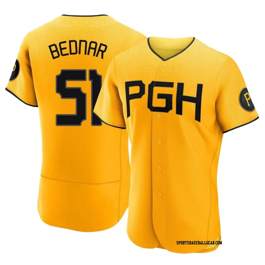 David Bednar Men's Pittsburgh Pirates Gold Authentic 2023 City Connect Jersey