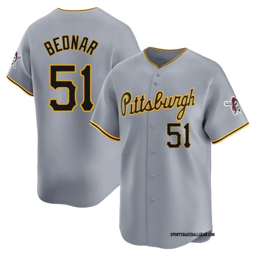 David Bednar Youth Pittsburgh Pirates Gray Limited Away Jersey