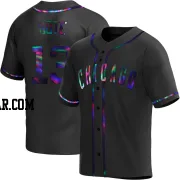 David Bote Men's Chicago Cubs Black Holographic Replica Alternate Jersey