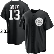 David Bote Men's Chicago Cubs Black/White Replica Jersey