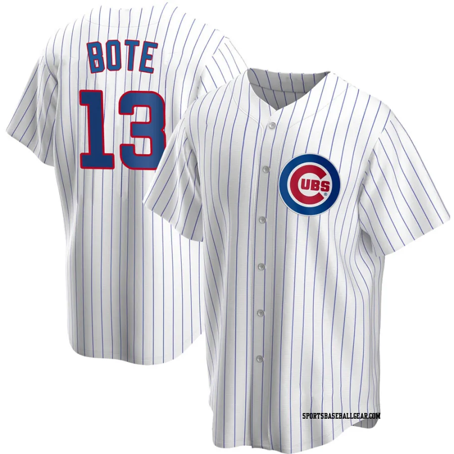 David Bote Men's Chicago Cubs White Replica Home Jersey