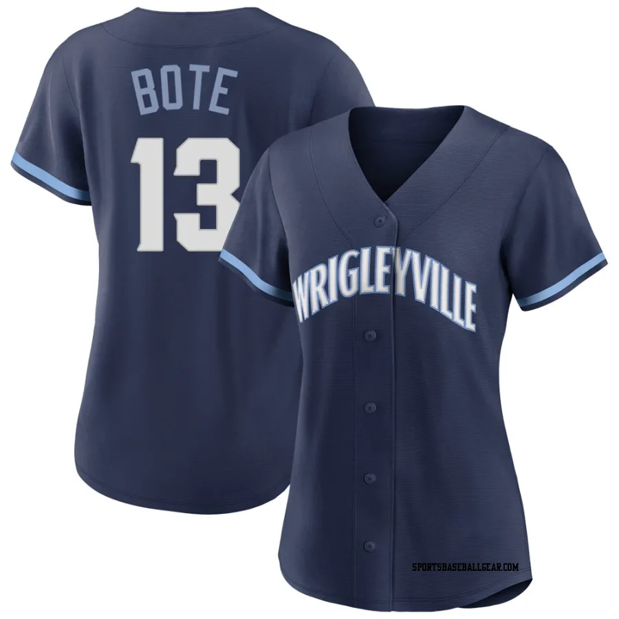 David Bote Women's Chicago Cubs Navy Authentic 2021 City Connect Jersey