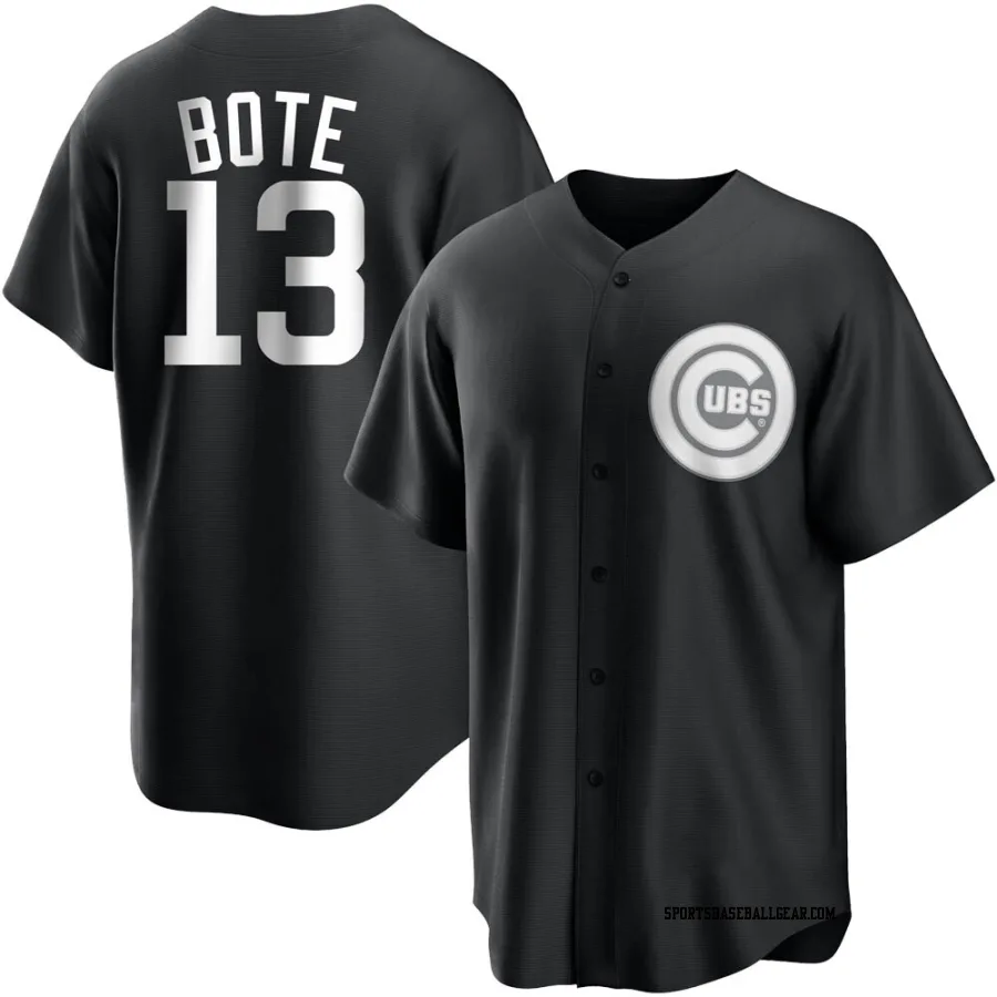 David Bote Youth Chicago Cubs Black/White Replica Jersey