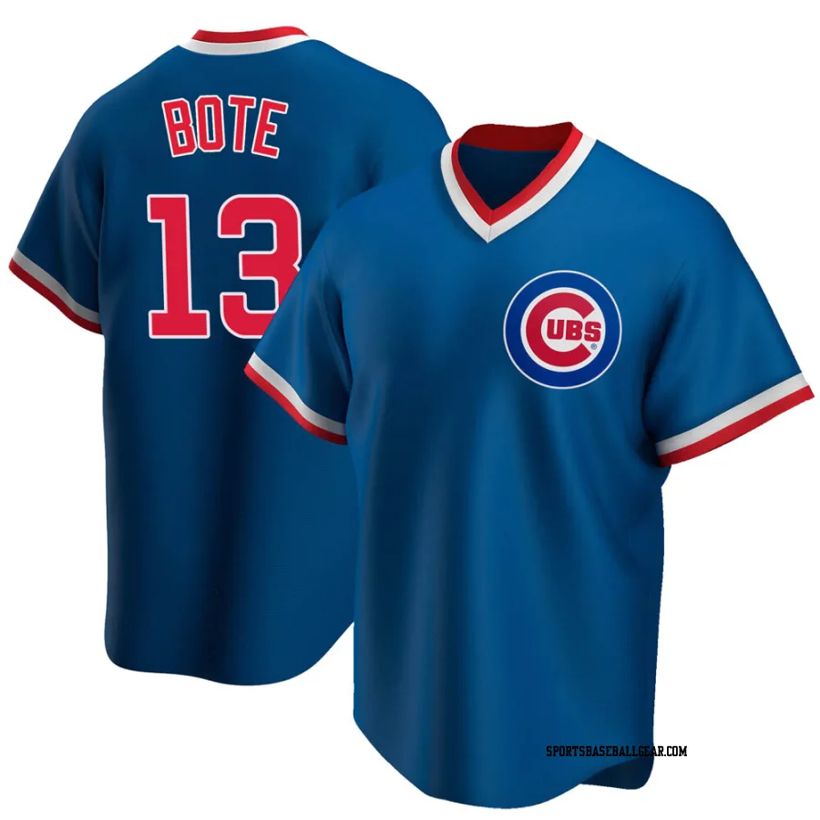 David Bote Youth Chicago Cubs Royal Replica Road Cooperstown Collection Jersey