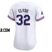 David Clyde Women's Texas Rangers Gold Limited White 2024 Collection Jersey