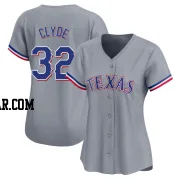 David Clyde Women's Texas Rangers Gray Limited Away Jersey