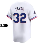 David Clyde Youth Texas Rangers Gold Limited White 2024 Collection Jersey