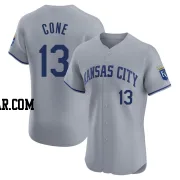 David Cone Men's Kansas City Royals Gray Elite Road Jersey