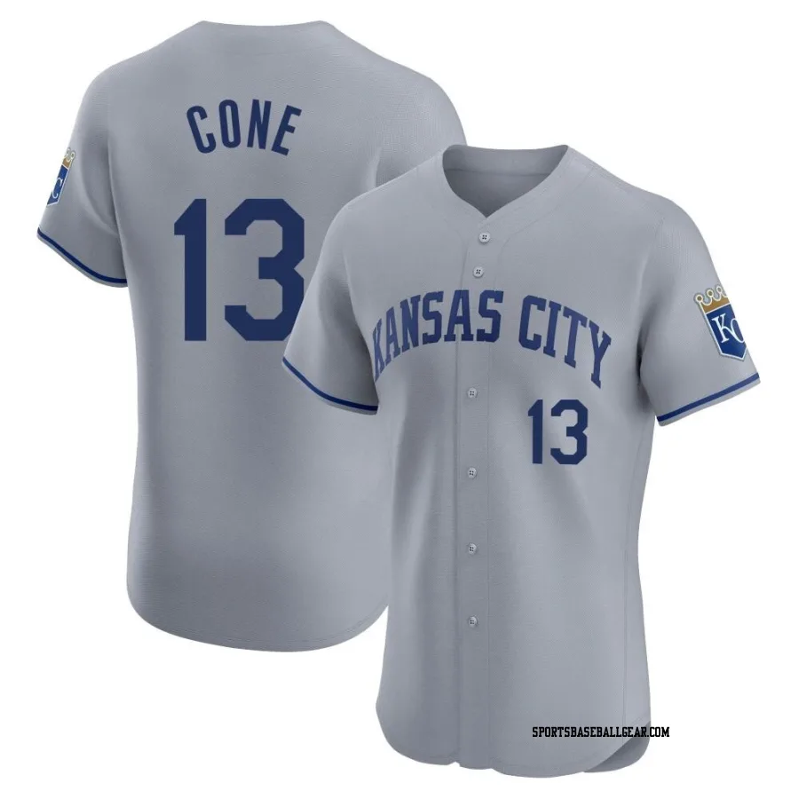 David Cone Men's Kansas City Royals Gray Elite Road Jersey