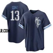 David Cone Men's Kansas City Royals Navy Replica 2022 City Connect Jersey