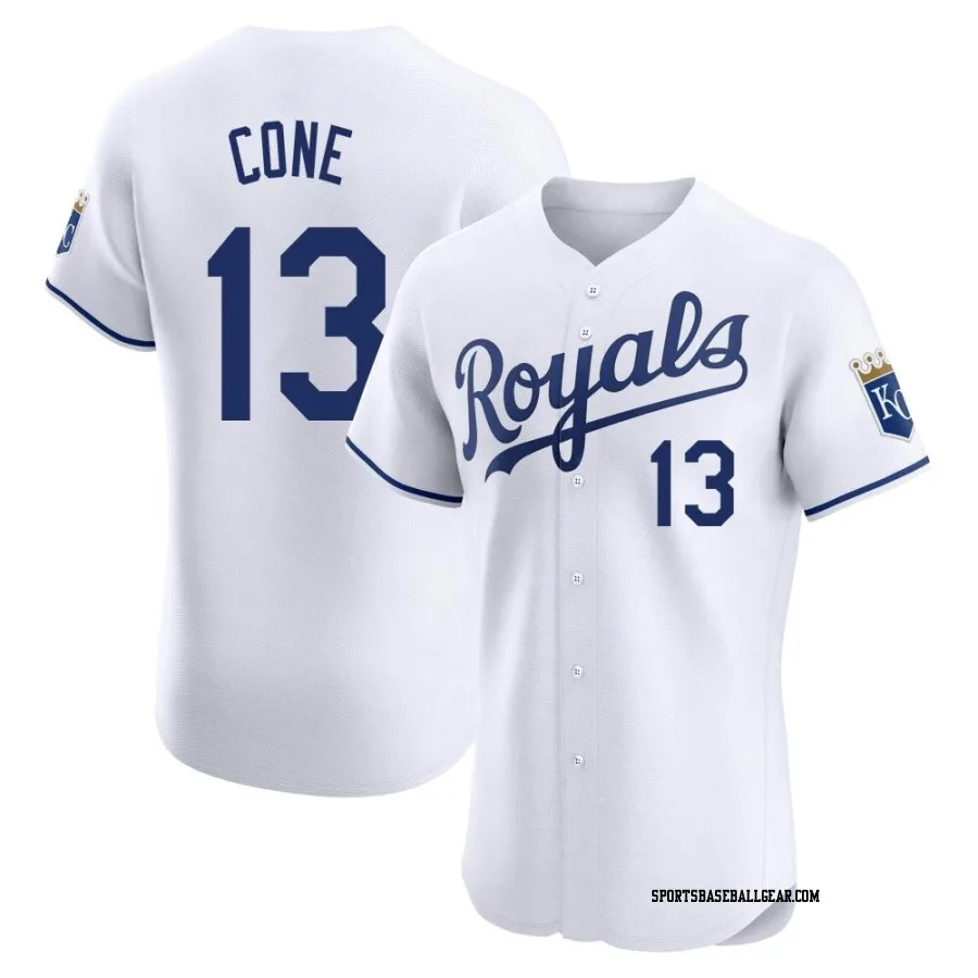 David Cone Men's Kansas City Royals White Elite Home Jersey