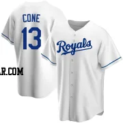 David Cone Men's Kansas City Royals White Replica Home Jersey