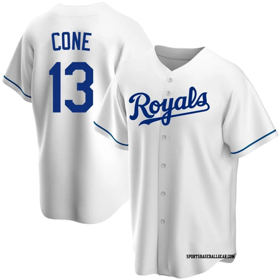 David Cone Youth Kansas City Royals White Replica Home Jersey