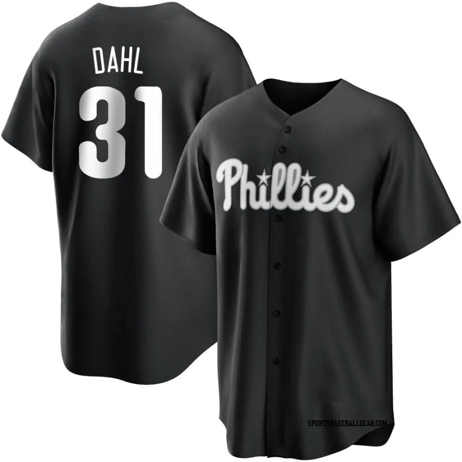 David Dahl Men's Philadelphia Phillies Black/White Replica Jersey