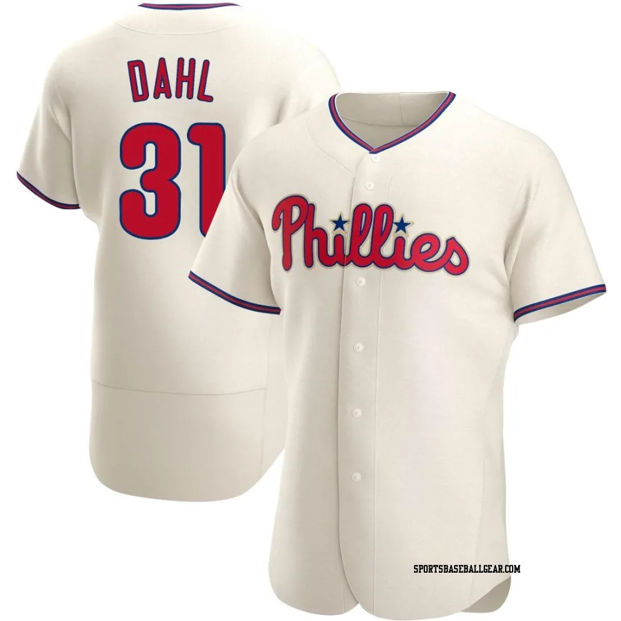 David Dahl Men's Philadelphia Phillies Cream Authentic Alternate Jersey