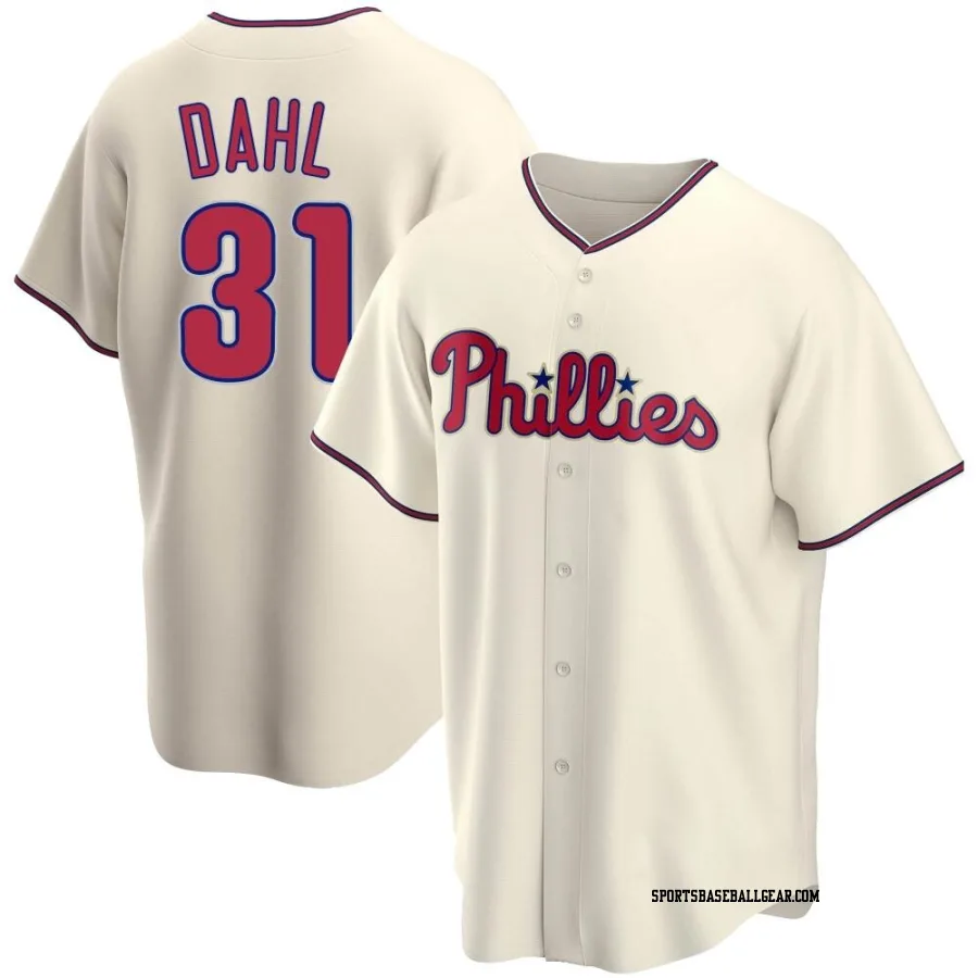 David Dahl Men's Philadelphia Phillies Cream Replica Alternate Jersey