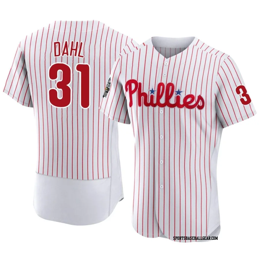 David Dahl Men's Philadelphia Phillies White Authentic 2022 World Series Home Jersey