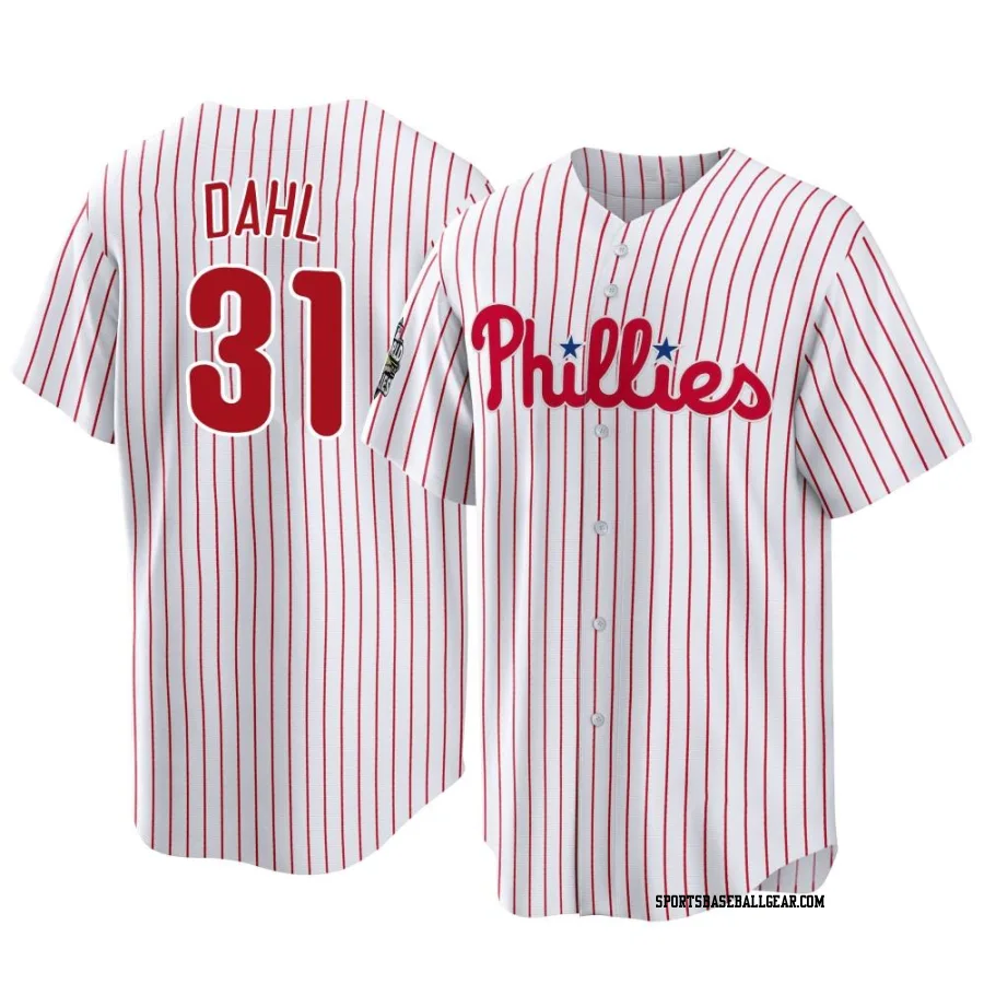 David Dahl Youth Philadelphia Phillies White Replica 2022 World Series Home Jersey